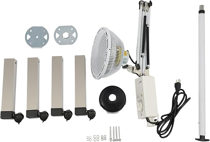 Acupuncture Infrared Heat Therapy Mineral Lamp with Adjustable Height Heating Light, 360° Rotating Lamp Head, and Timer for Muscle Pain Relief, Joint Therapy, and Recovery