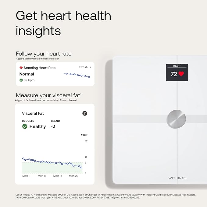 WITHINGS Body Smart - Accurate Scale for Body Weight and Fat Percentage, Body Composition Wi-Fi and Bluetooth Weight Scale, Baby Weight Scale, Smart Scale Apple Health Compatible, Bathroom Scale