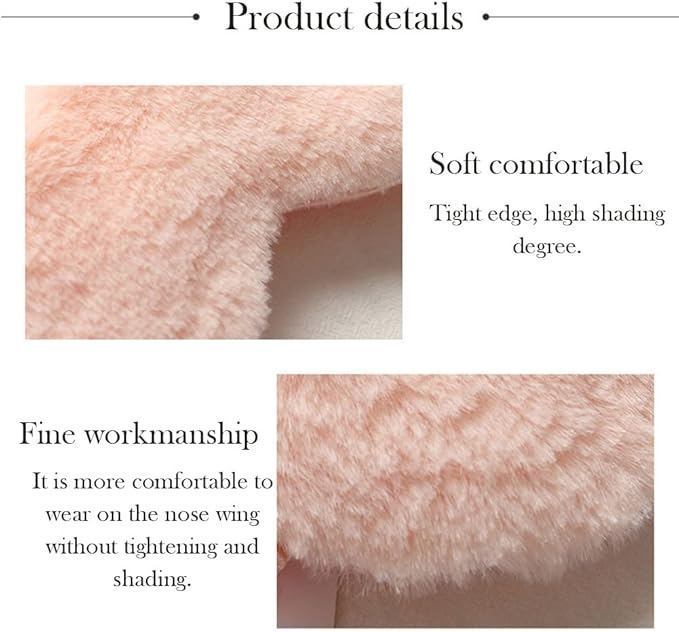 AKOAK 1 Pack Plush Sleep Eye Mask, Soft and Comfortable, Breathable Light Blocking Sleep Protector, Suitable for Adults, Children, Birthday Party Gifts (Pale Pinkish Grey)