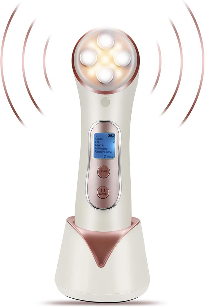 MiSMON High Frequency Facial Machine 5 in 1 Facial Massager Micro-Current Recharable Facial Frequency Device