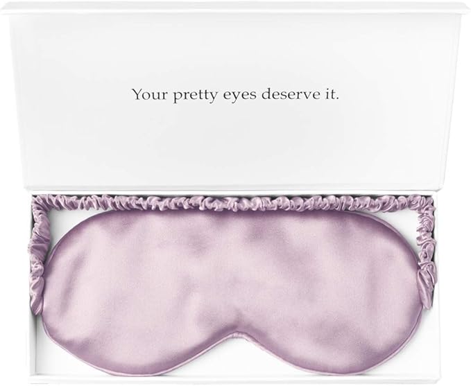 Silk Sleep Mask Light Blocking Luxury 100% Mulberry 19mm Silk Eye Mask Eye Cover Blindfold Ultra Soft Light & Comfy Anti Aging Skin Care with Travel Bag Gift Package