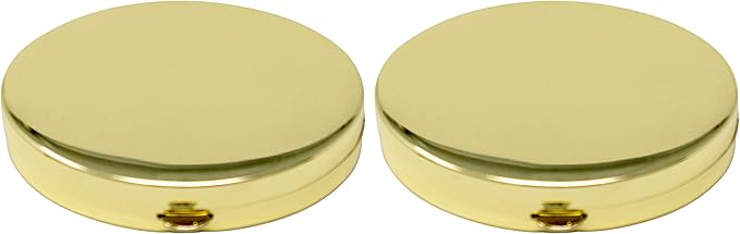Set of 2 Oval-Shaped Pocket Purse Pill Box & Organizer with Dual Compartments (Gold Flat Top)