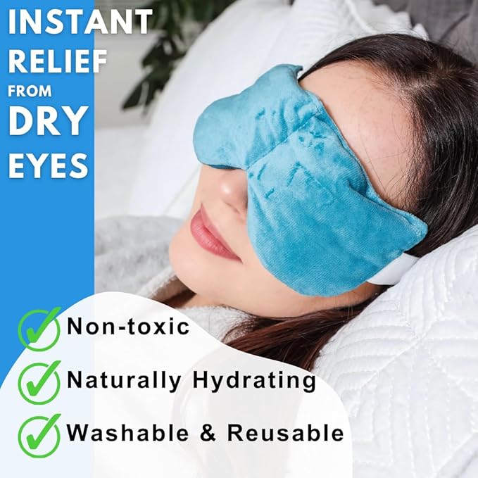 Solayman's Moist Heat Eye Compress | Microwave Activated for Dry, Irritated Eyes - Unscented Blue