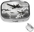 Square Pill Box 2 Compartment Medicine Pill Case World War Pill Box for Purse Pocket Waterproof Metal Pill Container Portable Pill Holder Mini Pill Organizer for Travel or Daily