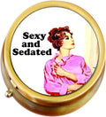 Sexy and Sedated Brass Pill Box
