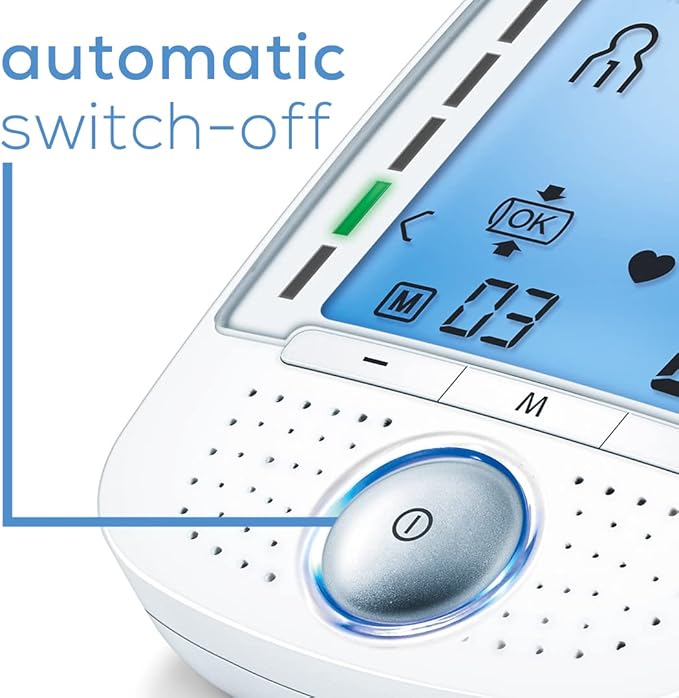 Beurer BM50 Talking Upper Arm Blood Pressure Monitor - Accurate, Digital Machine with Automatic Cuff for Home Use, Arrhythmia Detection, Batteries and Carrying Case Included