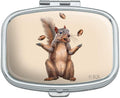 Squirrel Juggling His Nuts Crazy Funny Rectangle Pill Case Trinket Gift Box