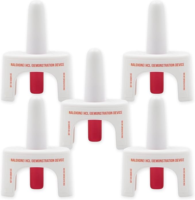 Training Device for Naloxone Nasal Spray | for Use in First Aid Training for Opioid Overdose | Reusable | Includes Two Nasal Spray Training Devices & Instructions (Pack of 5) | Contains NO Medication