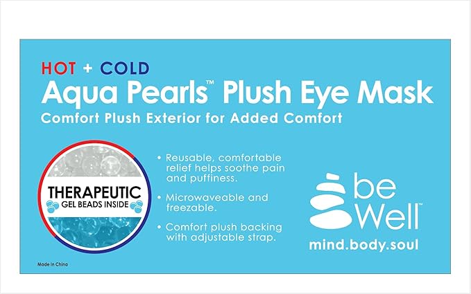 Cooling Eye Mask Reusable Gel Eye Mask for Puffy Eyes,Ice Eye Mask Cold Eye Mask Frozen with Plush Backing for Headache,Migrain,Stress Relief-Color Black