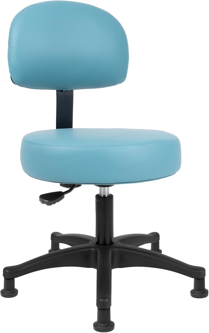 TAKE UR SEAT® Economical Multi-Purpose Medical Spa Chair Stool with Adjustable seat and Back Height. Advanced Fabric seat Cover is Easy to Clean. Glide (Table Height Blue)