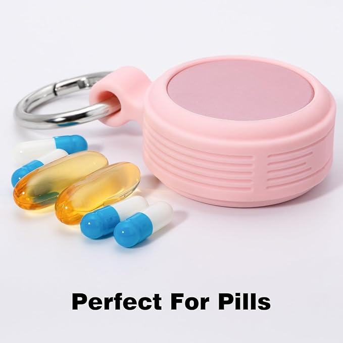 Premium Keychain Case – Small Metal Pill Case Travel Pill Box, Waterproof Durable Pill Holder Container, Portable Medicine Pill Organizer for Earplugs, Jewelry, Compatible with Loop, Vibes & Eargasm