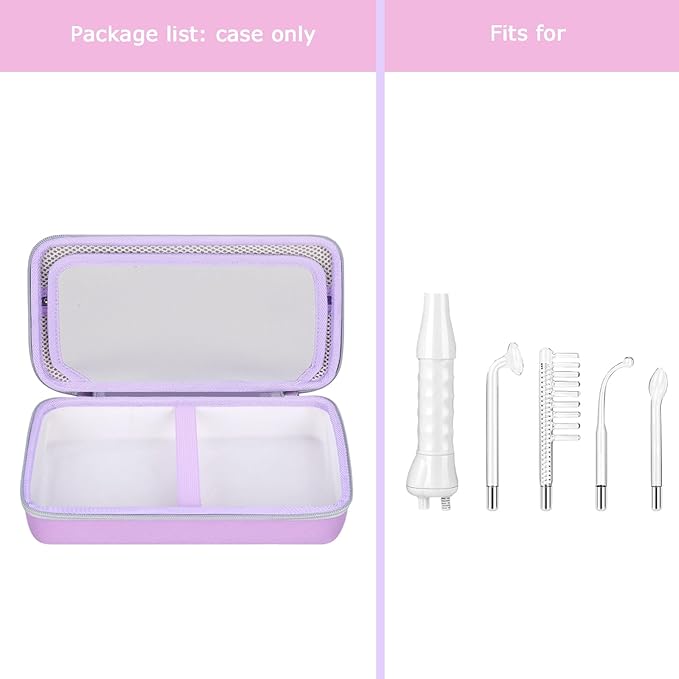 FBLFOBELI Hard Storage Case Compatible with NuDerma/for Houzzi/for Signstek/for APREUTY/for FAZJEUNE/for NewWay Professional Clinical Portable Handheld High Frequency Skin Wand Machine (Purple)