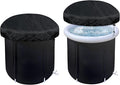 Klmnop Portable Ice Bath Cover, 32 Inch Waterproof Ice Tub Cover with Drawstring for Ice Plunge Tub and Cold Bath Tub(Black)