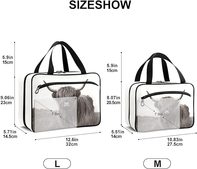Fustylead Highland Cow Wild Animal Cows Large Medical Storage Bag with Zipper Empty First Aid Bag Trauma Kit for Traveling Hiking Camping Backpacking