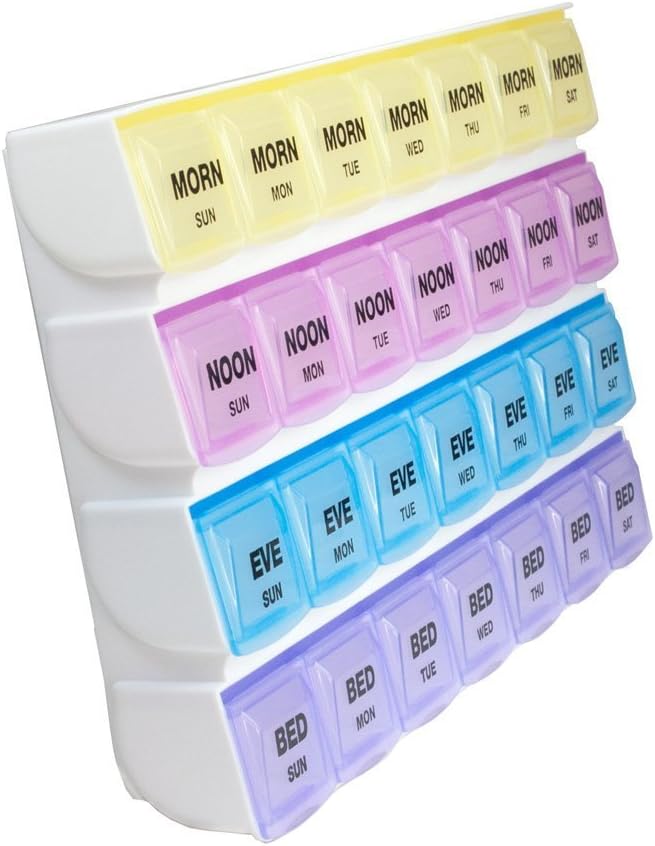 Apex 7-Day Personal Pill Dispenser with 4 Compartments