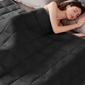 Weighted Blanket Twin Size (48"x72" 20lbs),Ultra Soft and Cozy Cooling Weighted Blanket Twin Size for Adult,Heavy Blanket with Machine Washable Soft Blanket, Black