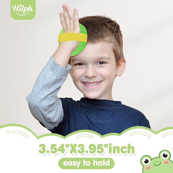Hilph Kids Ice Packs for Boo Boos, Reuable Kids Hot Cold Packs with Cover and Handheld Straps for Pain Relief, Toddler Animal Ice Packs for Bumps, Swelling, Wisdom Teeth (3 Frogs)