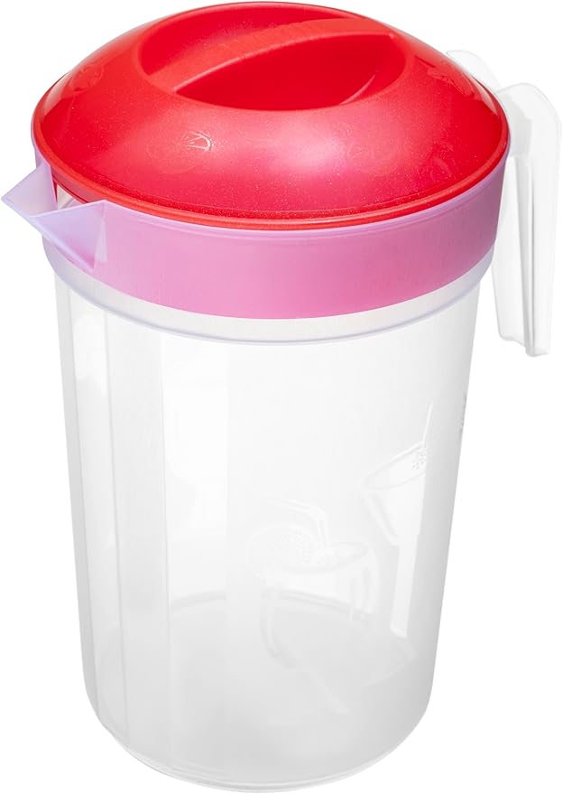 Tribello LARGE 1.3 Gallon Water Pitcher, Plastic Juice Pitcher With Lid - Dishwasher Safe, BPA Free, Colors May Vary (1.3 Gallon)
