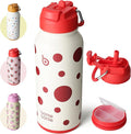 BOTTLE BOTTLE 32oz Insulated Water Bottle Stainless Steel Sport Water Bottle with Straw Dual-use Lid Design for Gym with Pill Box