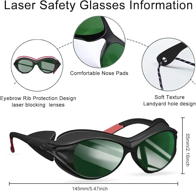 mozeeda Red Light Therapy Glasses, Laser Hair Removal Glasses, IPL Laser Safety Glasses 190-450nm&560-2000nm, Eyes Protection for Tanning Goggles and Red Light Therapy