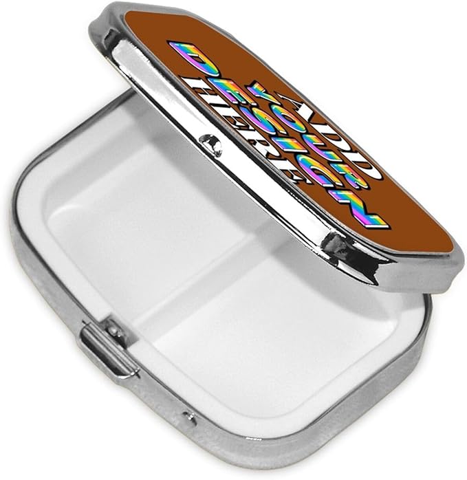 Custom Travel Pill Box, Medicine Pill Organizer Case Container Travel Pill Holder Vitamin for Boxes Med Wallet Portable Mini Pastillero Square, SaddleBrown, Personalized Gifts,