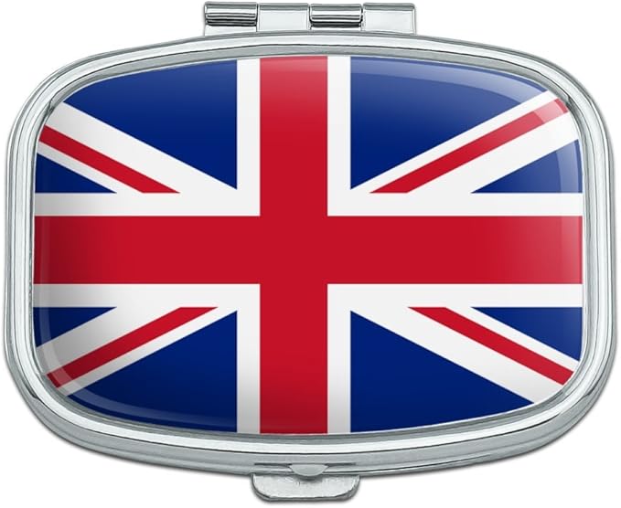 United Kingdom Great Britain Union Jack Country Flag Rectangle Pill Case Trinket Gift Box