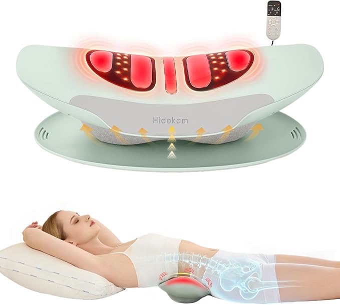 Smart Lower Back Massager with Soothing Warm Therapy & Air Traction Spinal Decompression Device for Sciatica Relief, Lumbar Pressure & Stiffness Ideal Gift for Parents & Loved Ones (Green)