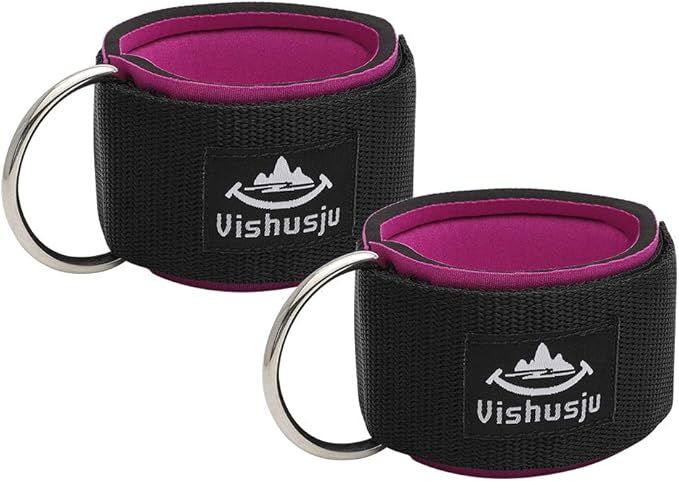 Ankle Straps Wrist Cuffs 5.5mm Neoprene Padded Large D-Ring for Cable Machines Fitness Legs Exercise Attachment Adjustable