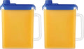 LocknLock Aqua Fridge Door Water Jug with Handle BPA Free Plastic Pitcher with Screw Top Lid Perfect for Making Teas and Juices, 1 Gallon, Blue (Pack of 2)