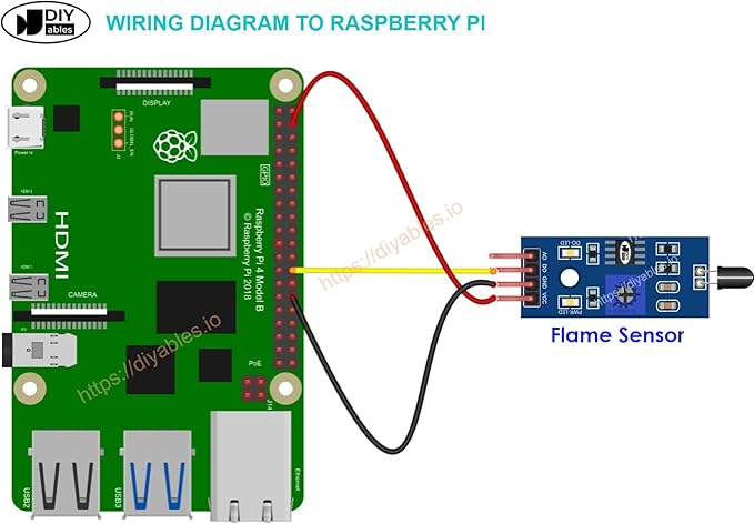 Infrared Fire Sensor for Arduino, ESP32, ESP8266, Raspberry Pi, 5 Pieces