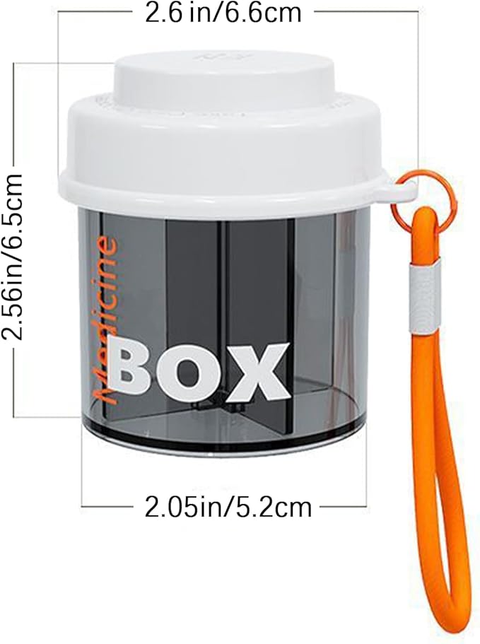 Pill Dispenser,Portable Supplement Organizer Bottle with Anti-Mixing and Wide Openings Design(Orange)