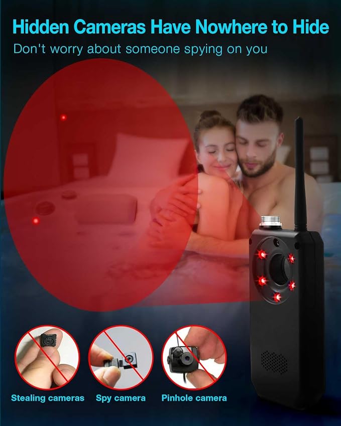 Hidden Camera Detectors,Bug Detectors, GPS Tracker Detector,Hero Privacy Pen, rf Detector,Anti spy Detector,Listening Device Detectors in Travel,Car,Bath,Office,Hotel to Protect Privacy;（Black）