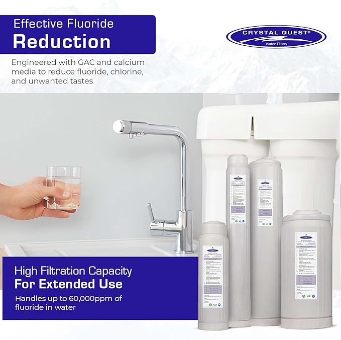 Crystal Quest Arsenic Water Filter Cartridge – Reduces Arsenic – Long Lasting, Easy to Install, High-Capacity, Steady 3 GPM Flow – Improves Water Quality for Home and Office - 4-5/8" x 20"