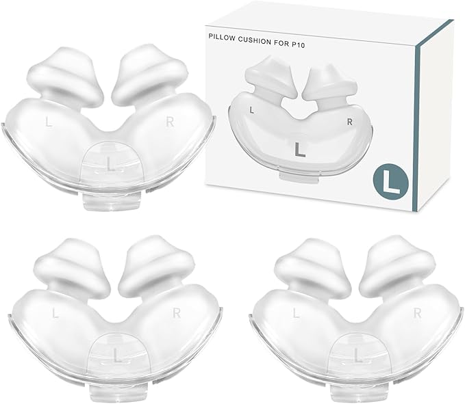 3 Pack Replacement Nasal Pillow Cushion for ResMed Airfit P10, Large, Compatiable with Orignal Airfit P10 Frame, Replacement Nasal Pillow CPAP Mask Cushion, Soft & Durable
