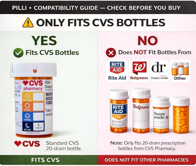Pilli CVS Pill Bottle Decorative & Functional Cover for CVS Prescription Bottles – Prescription Pill Bottle and Cap Cover – Durable Silicone – Medication Cover – Reusable (Light Blue)