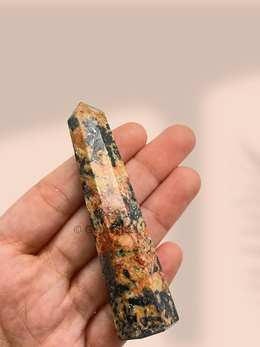 WholesaleGemShop 3 Inch Gemstones Obelisk Tower Jumbo Facet Aura Rock Crystal Natural Polished Earth Wand Spirit