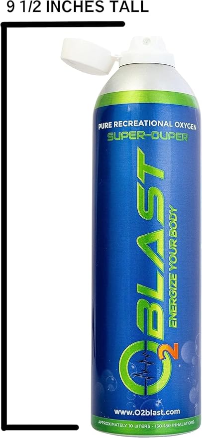 O2 Blast - Portable Oxygen Can, Filled with 99.99% Pure Oxygen with Sanitary flip top Cap for Sports, Travel, and High Altitude Use | On-the-Go Air Support for Hiking and Outdoors – 10L, 6-Pack