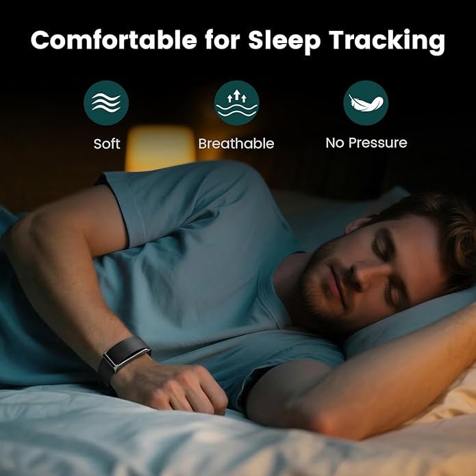 BlackPro for Hume Band Replacement Strap, FKM Rubber Loop Strap for HumeHealth Watch Band, Waterproof Adjustable Soft Fluororubber Rubber Wristband for Hume Smart Fitness Tracker