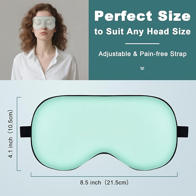 Sleep Mask for Side Sleeper Women Men, Eye Mask for Sleeping Light Blocking, 3D Contoured Cup Sleeping Mask, Soft Breathable Sleep Eye Mask with Adjustable Elastic Strap for Travel (Pastel Blue)
