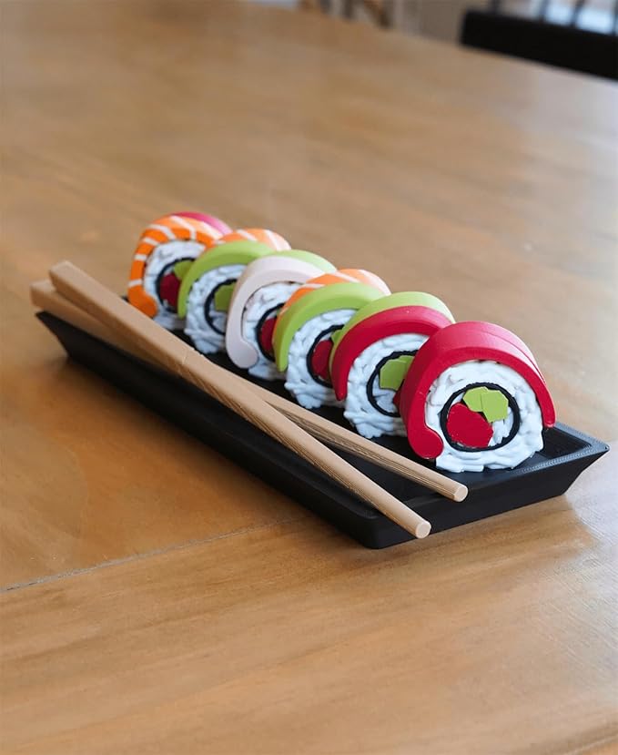 Sushi Supplements - Weekly Pill Container and Keychains, Sushi Pill Case, Contains 7 Sushi Roll Containers, Creative Portable Mini 7 Day Weekly Pill Storage Case Box (Multicolor)