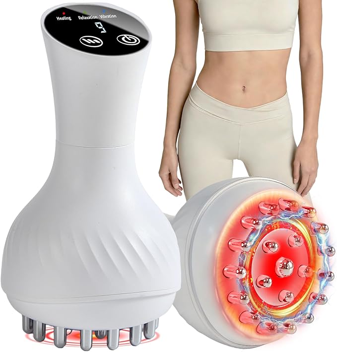 Lymphatic Drainage Massager & Anti Cellulite Massage Tool, Helps Reduce Stretch Marks & Cellulite, for Legs, Arms & Belly, Body Sculpting Machine with Microcurrent, Light, Heat & Vibration