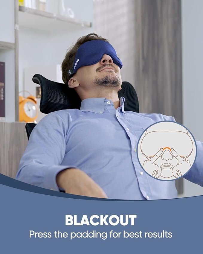 Sleep Eye Mask for Men Women 2 Pack 3D Contoured Cup Sleeping Mask & Blindfold, Concave Molded Night Sleep Mask, Block Out Light, Soft Comfort Eye Shade Cover for Travel Yoga Nap, Purple & Blue