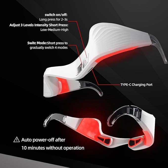 Under Eye Red Light Therapy Device, Facial red Light Therapy for reducing Dark Circles and Puffiness, Smoothing fine Lines, Eye Massager
