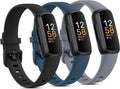 3 Pack Silicone Bands Compatible with Fitbit Inspire 3 Bands for Women Men, Adjustable Replacement Sport Wristbands Straps for Fitbit Inspire 3 Fitness Tracker