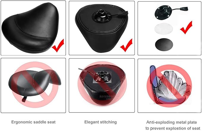 Kaleurrier Ergonomic Rolling Swivel Saddle Stool with Wheels,Hydraulic Pneumatic Lifting Height Adjustable Lightweight Chair for Clinic Hair Salon Massage Lab Kitchen Home Office (Black, Without Back)