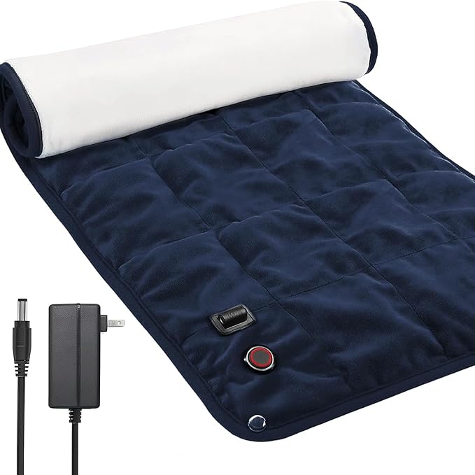 OKK Weighted Heating Pad, Heating Pad for Back Pain Relief, 33"x17" Extra Large Full Body Portable Weighted Heated Pad for Cramps Neck Shoulder, 2lb, 3 Heat Settings, 3 Hours Auto Off Heat Pad