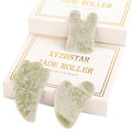 Gua Sha Facial Tools Set of 3 Guasha Massage Tool Jade Gua Sha Scraping Massager for Face,Neck, Eyes and Body,Jade Stone Guasha Board 3 Packs (Jade Set of 3)