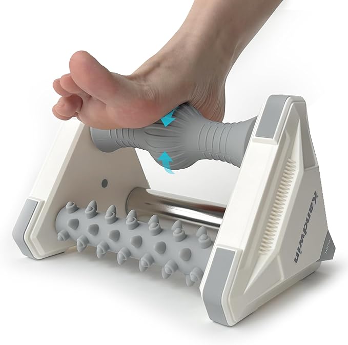 Icing Plantar Fasciitis Relief, Foot Massager for Circulation and Pain Relief, Reflexology Massage Tool with Ice Pack, Grey