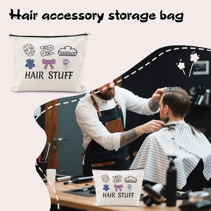 Hair Stuff Bag for Travel Hair Accessory Pouch for Girls Hairdresser Hairstylist Bags for Supplies Cosmetology Student Gifts Bag Salon Cosmetic Makeup Bags Barber Hairdresser Toiletry Zipper Pouches