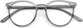 Blue Light Blocking Glasses for Women and Men, Round Frame Computer Gaming Anti Eyestrain & UV Glare RF6213 (Smoke Grey)